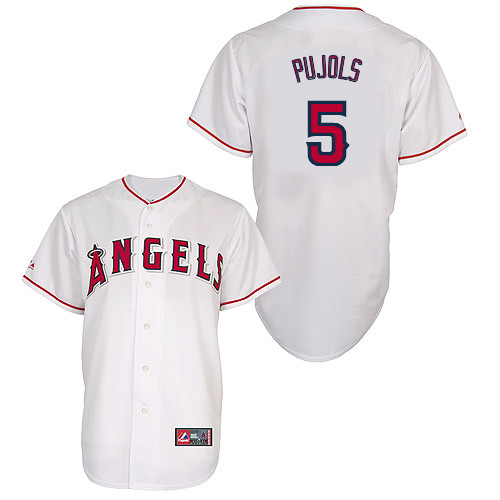 Albert Pujols #5 Youth Baseball Jersey-Los Angeles Angels of Anaheim Authentic Home White Cool Base MLB Jersey